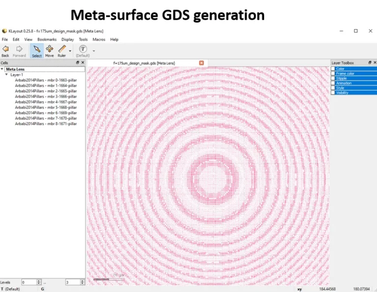 Example GDS file generated via PlanOpSim software